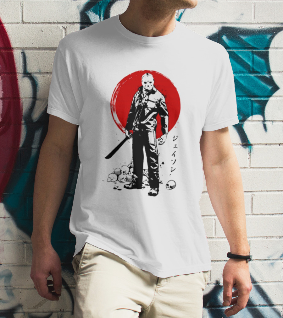 Jason Voorhees Friday The 13th Japanese Sumi-e Style T-Shirt