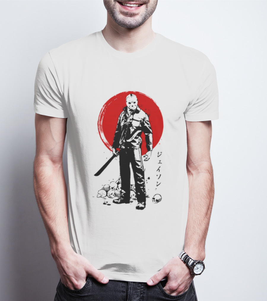 Jason Voorhees Friday The 13th Japanese Sumi-e Style T-Shirt
