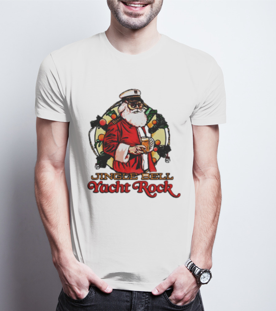 Jingle Bell Yacht Rock Santa Christmas T-Shirt