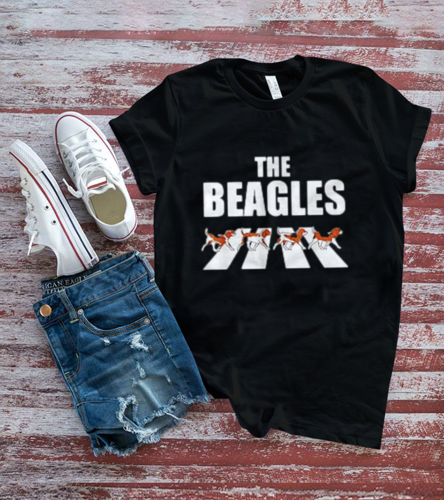 The Beagles Abbey Road Beagle Dogs Crossing Abbey Road Funny T-Shirt