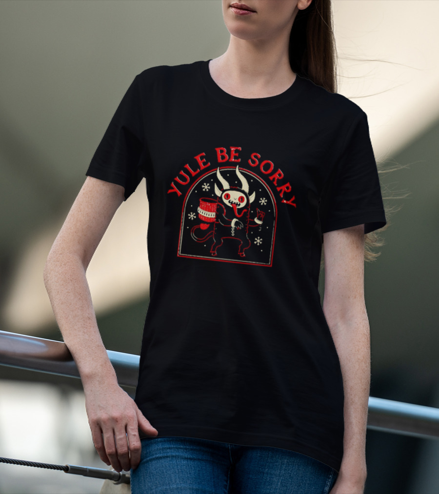 Yule Be Sorry Krampus Devil Snowflakes Christmas T-Shirt