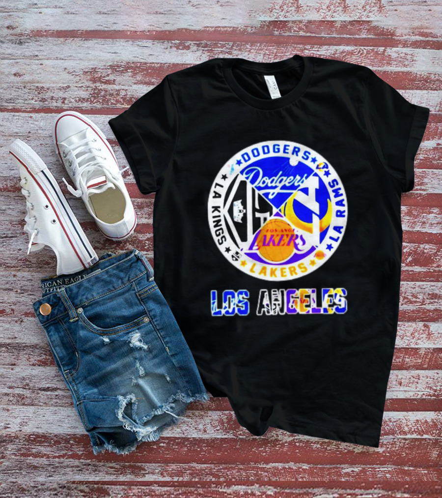 Dodgers Rams Lakers Kings Los Angeles City Sports T-Shirt