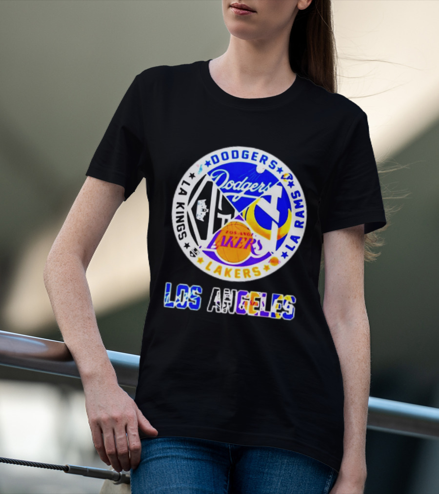 Dodgers Rams Lakers Kings Los Angeles City Sports T-Shirt
