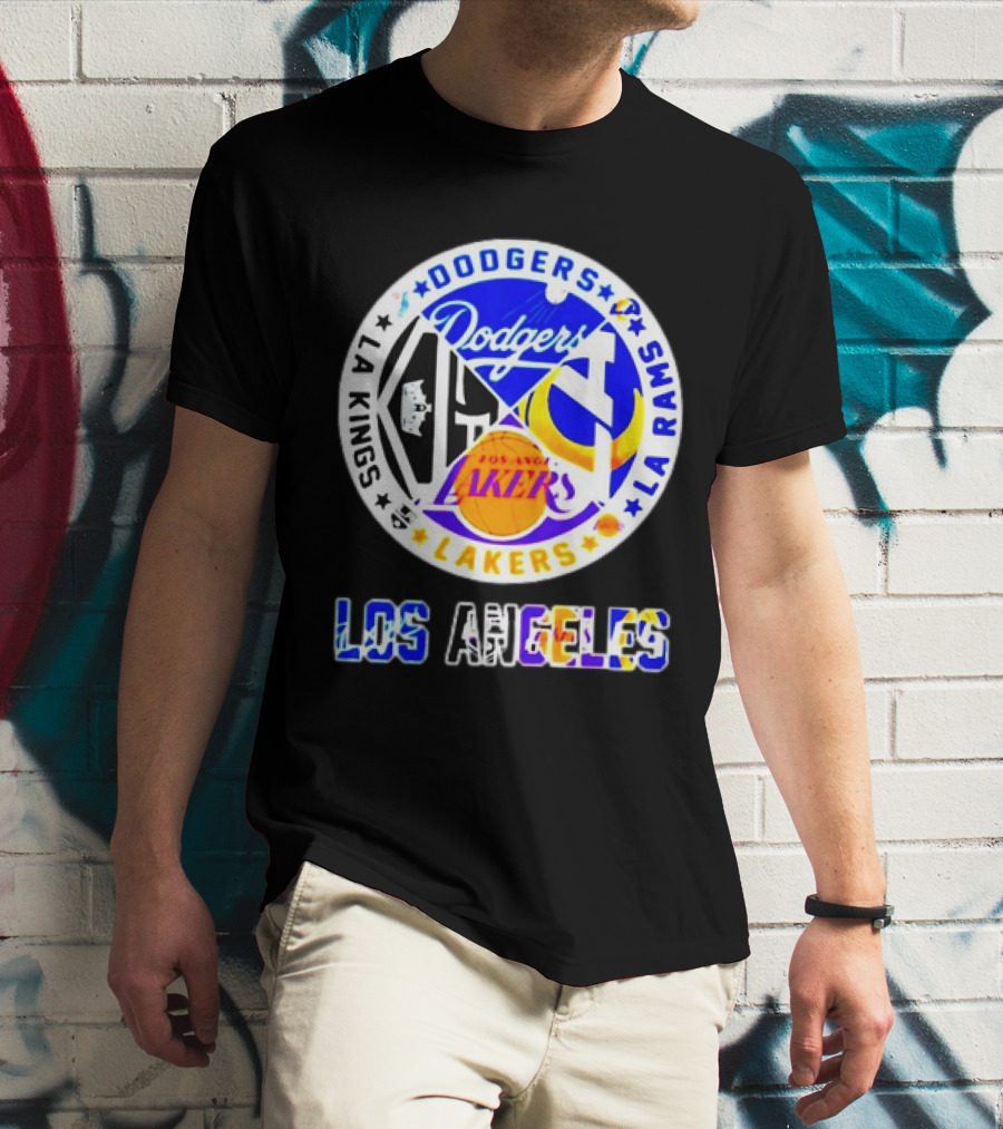 Dodgers Rams Lakers Kings Los Angeles City Sports T-Shirt