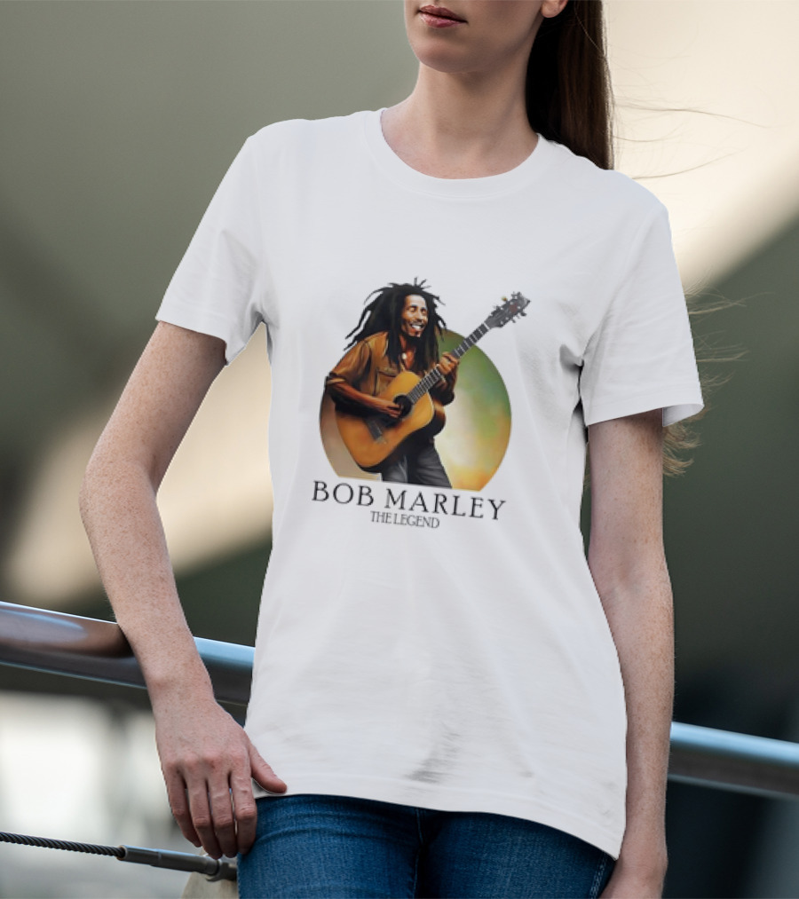 Bob Marley The Legend Iconic Guitar T-Shirt