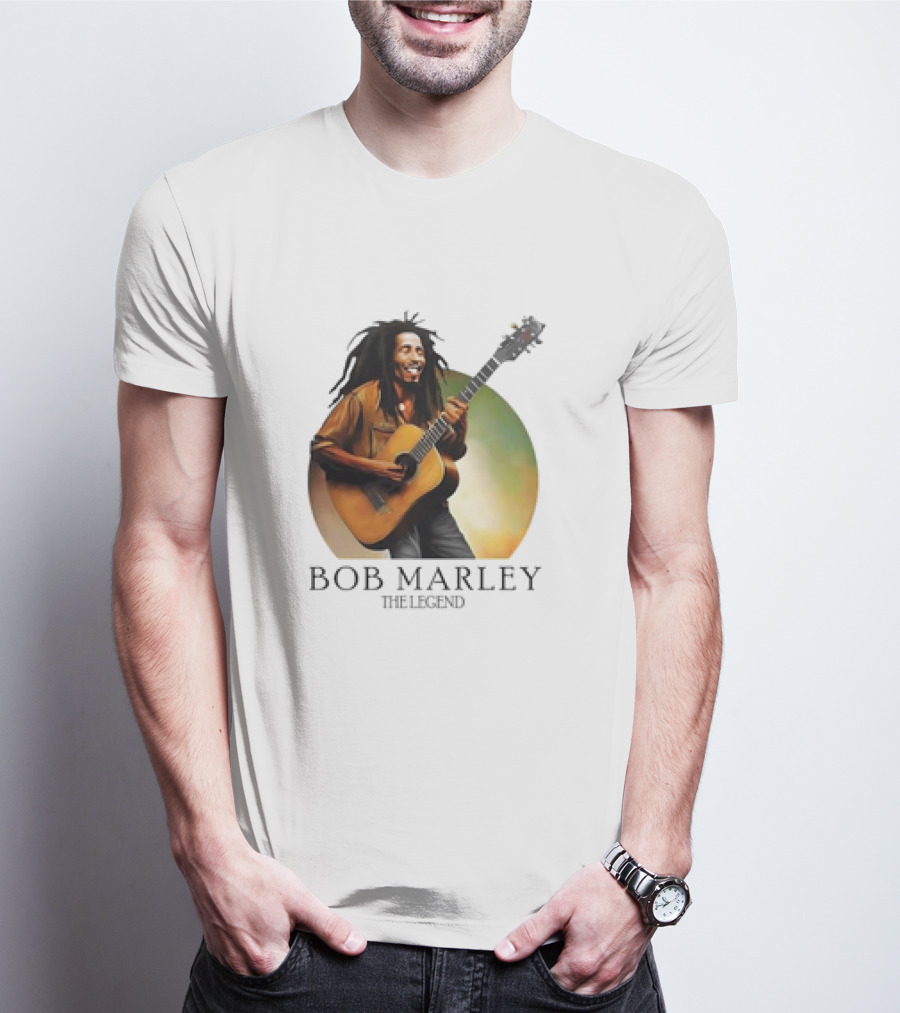 Bob Marley The Legend Iconic Guitar T-Shirt