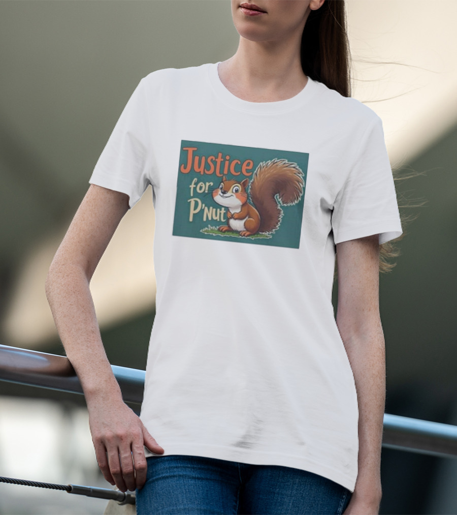 Justice For P'Nut Cartoon Squirrel Advocacy T-Shirt