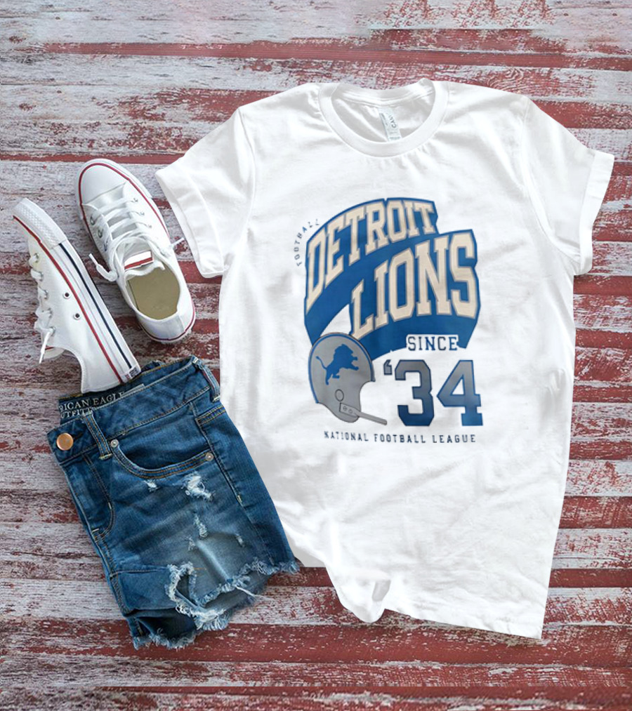 Detroit Lions Football NFL National Football League Since 34 T-Shirt