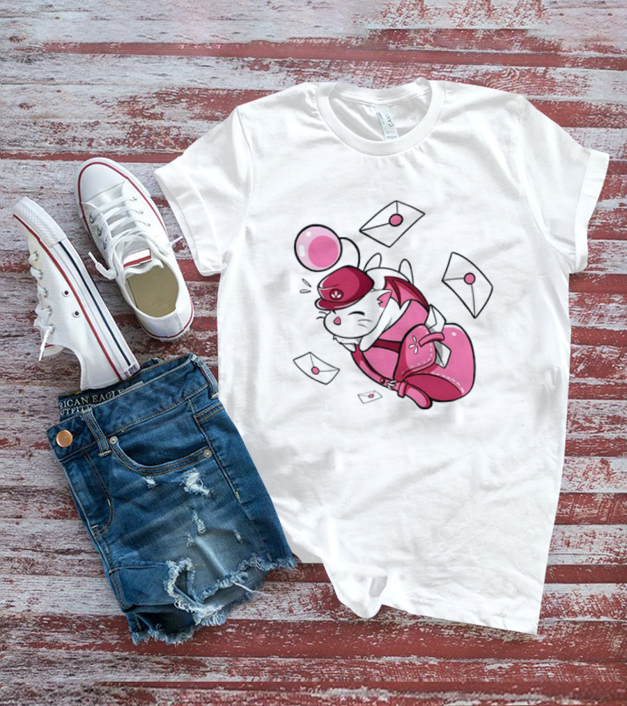 Moogle Mail Delivery With Letters Soaring In Flight T-Shirt