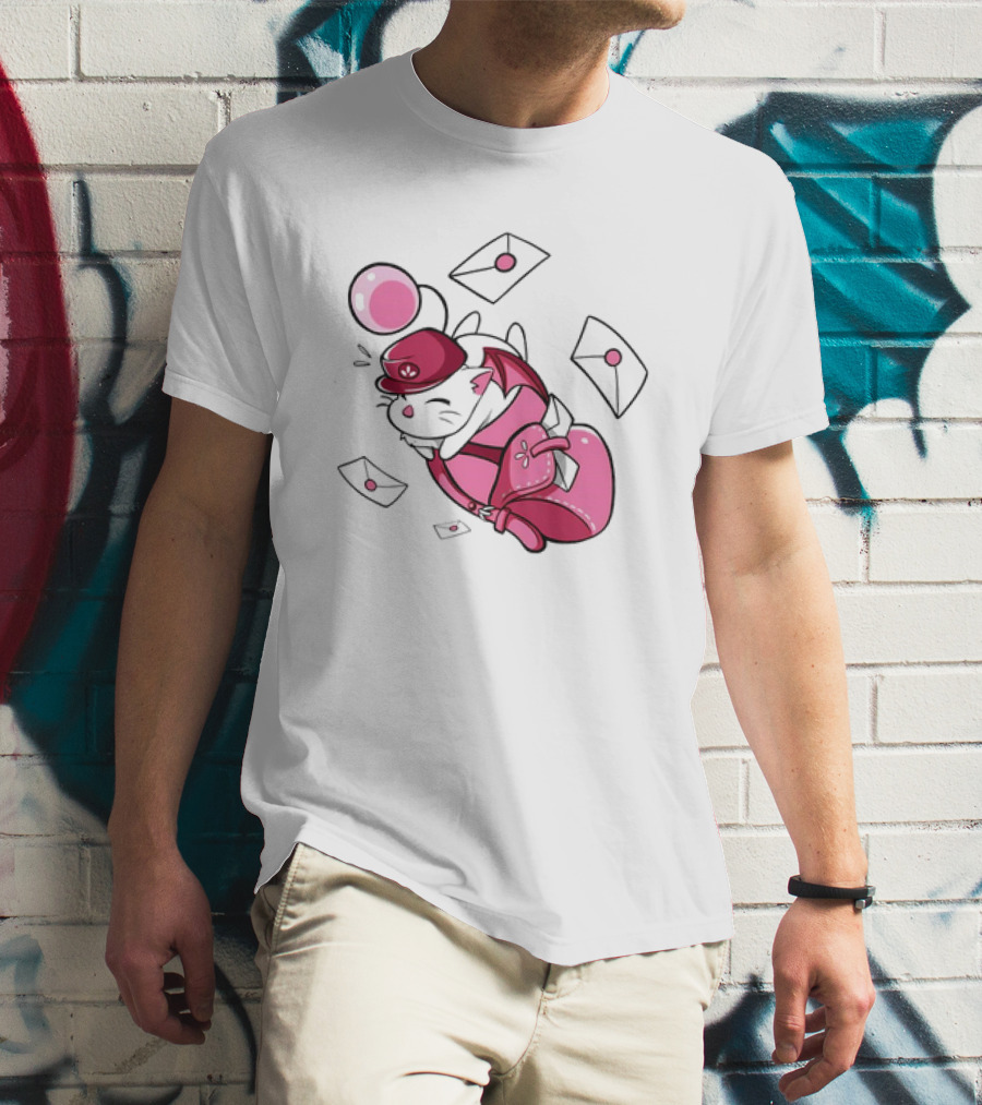 Moogle Mail Delivery With Letters Soaring In Flight T-Shirt