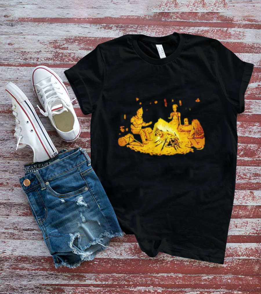 Cisco Ramon Campfire Wizard Of Oz Characters Marshmallow Roasting Scene T-Shirt
