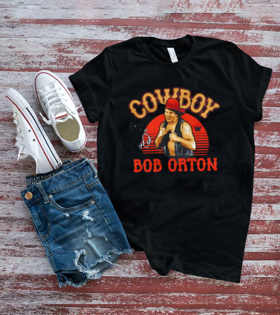 Cowboy Bob Orton Jr Retro Signature Wrestling Legend T-Shirt