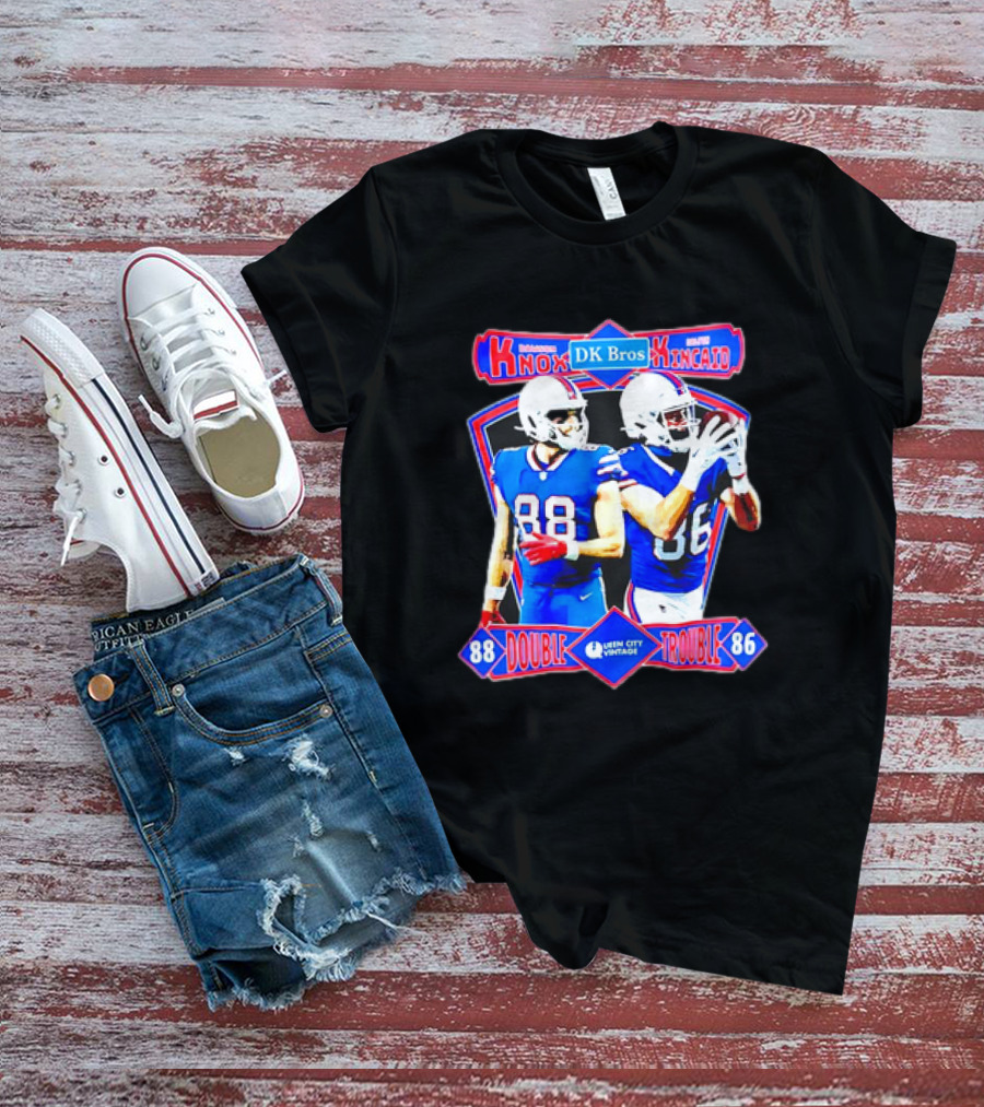 Dawson Knox Dalton Kincaid DK Bros Double Trouble 88 86 Buffalo Bills Vintage T-Shirt