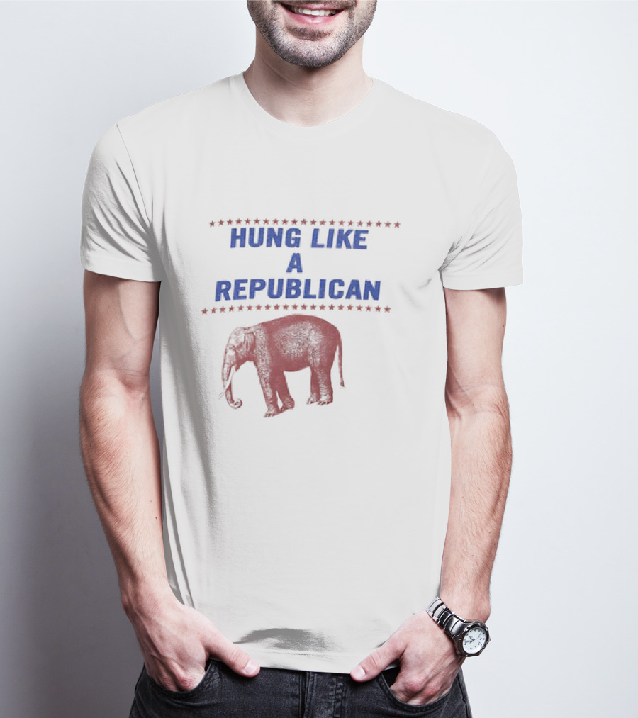 HUNG LIKE A REPUBLICAN ELEPHANT STAR BORDER T-Shirt