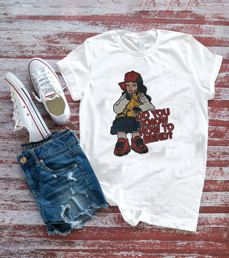Do You Know How To Bend? Girl With Red Cap And Sneakers T-Shirt