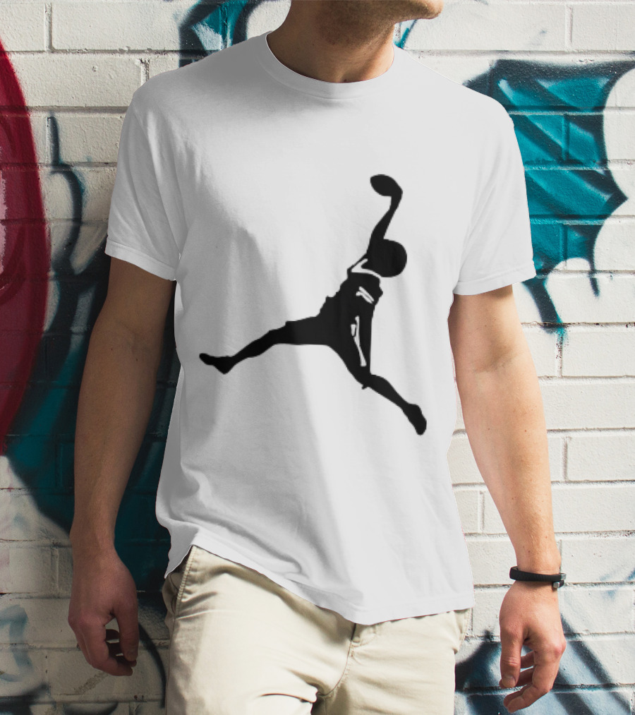 GW Catch Jump Silhouette Football Player T-Shirt