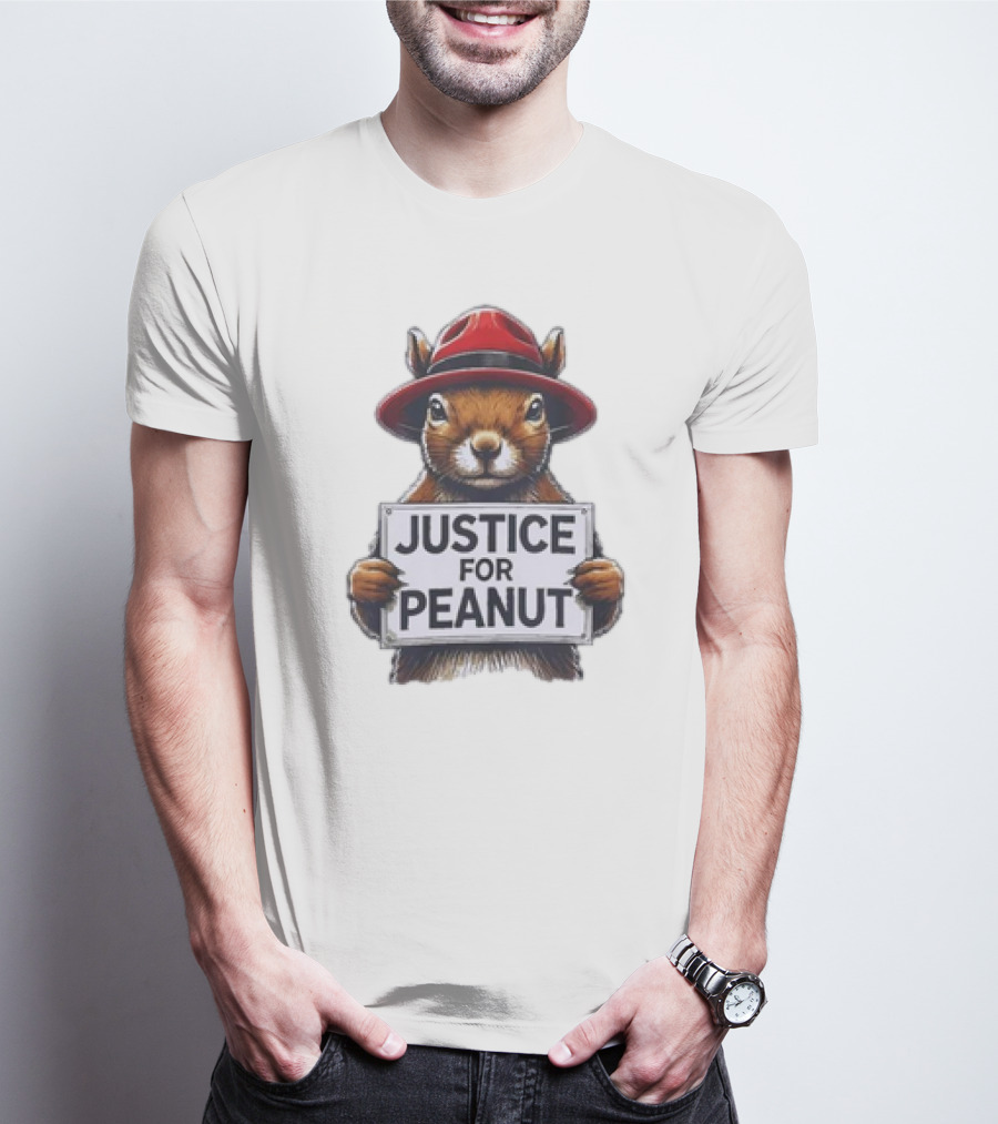 Justice For Peanut The Squirrel Red Hat Protest T-Shirt