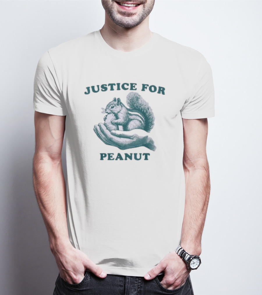 Justice For Peanut The Squirrel In Caring Hands T-Shirt