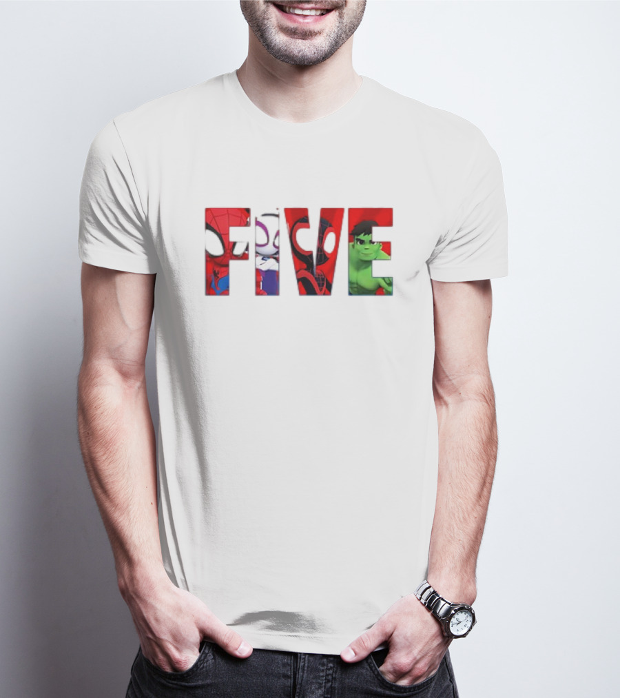 Spiderman Hulk Miles Morales Gwen Stacy Five T-Shirt