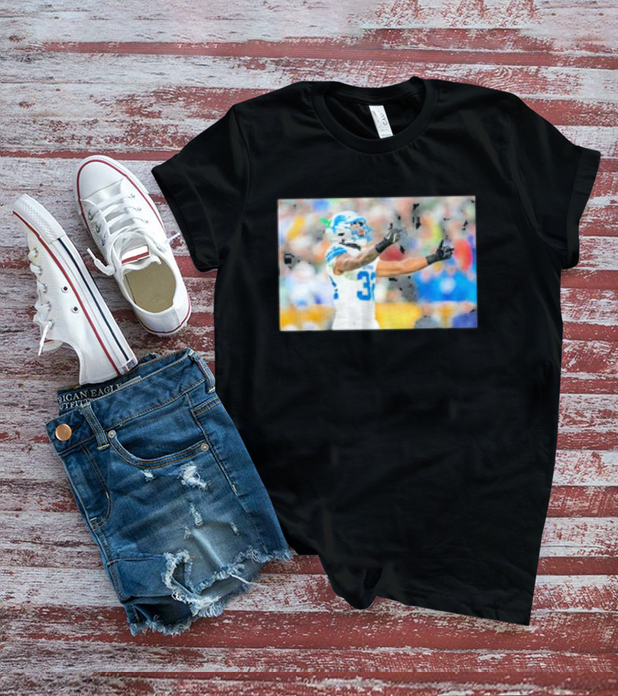 Lions Brian Branch Gesture Iconic Football Action T-Shirt