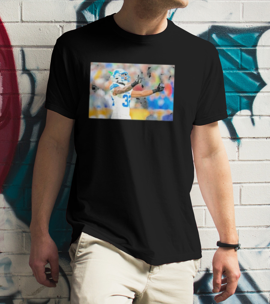 Lions Brian Branch Gesture Iconic Football Action T-Shirt