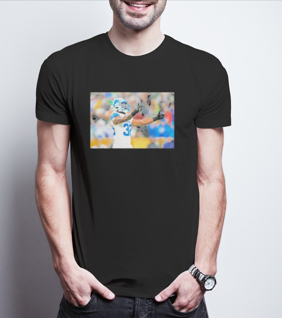 Lions Brian Branch Gesture Iconic Football Action T-Shirt