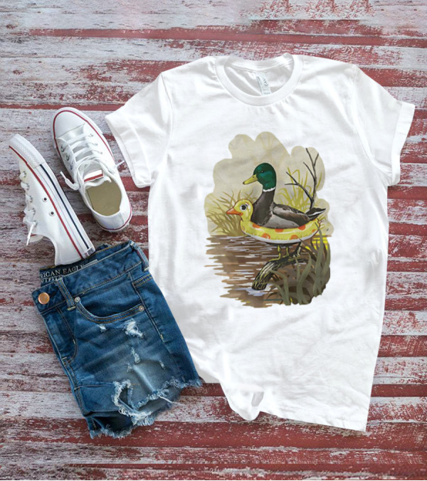 Duck In Training With Swim Ring By Pond T-Shirt