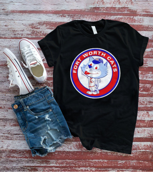 Fort Worth Cats Circle Logo Cartoon Baseball Character Hometown Collection '47 T-Shirt