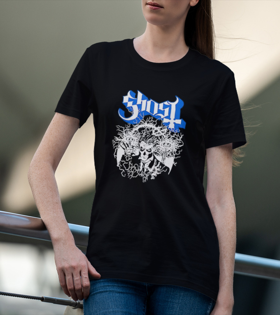 Ghost Nikola Tesla Papa Emeritus Horror Electric Skeleton T-Shirt