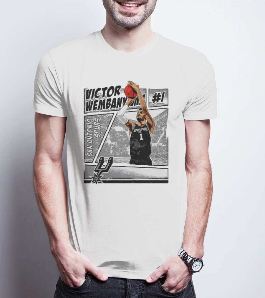 Victor Wembanyama San Antonio Spurs #1 NBA Comic Vintage T-Shirt