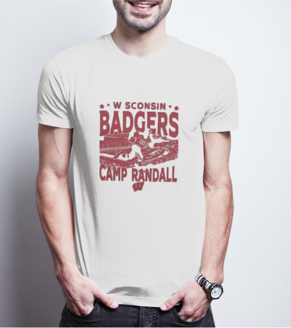 Wisconsin Badgers Camp Randall Stadium Vintage Style Football T-Shirt