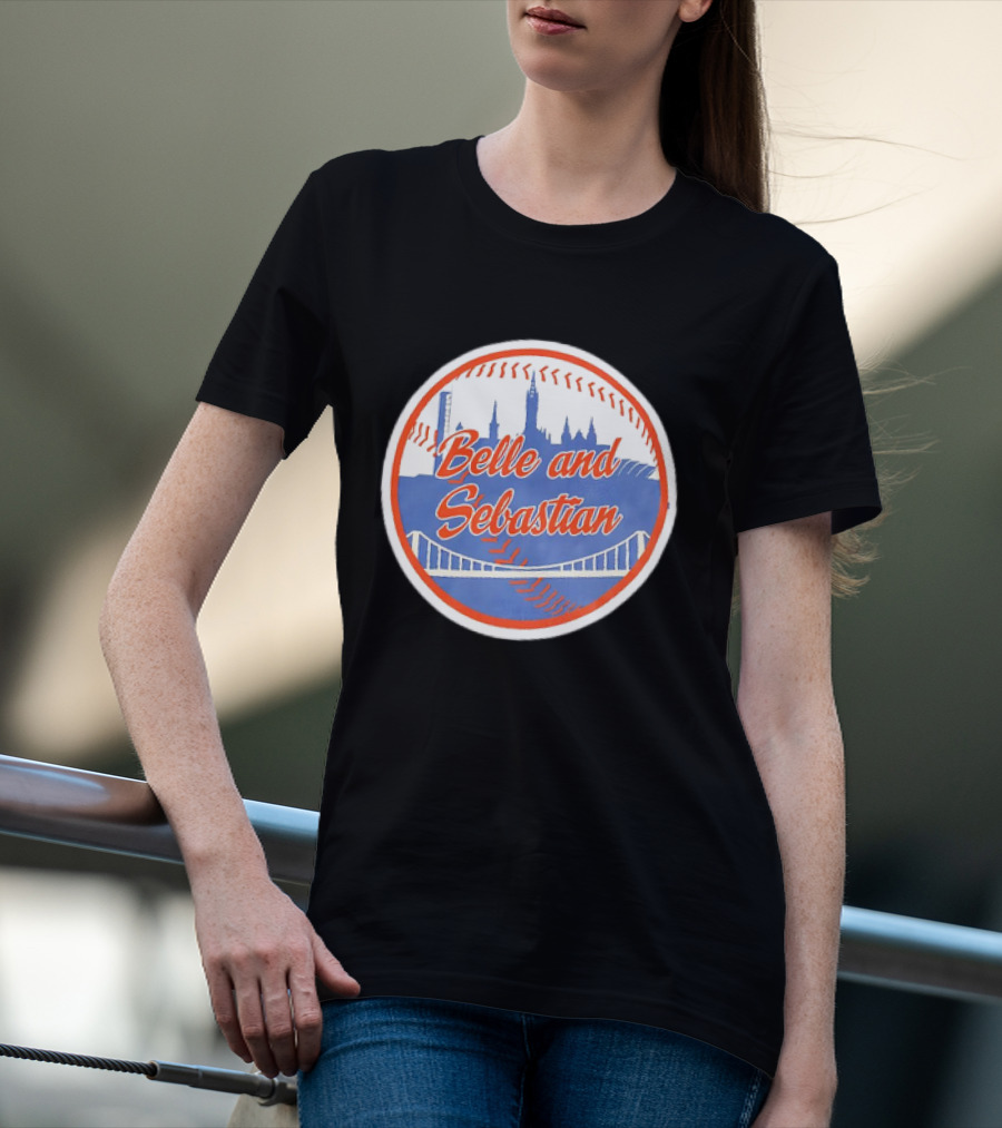 Belle And Sebastian New York Mets Skyline Baseball Bridge T-Shirt