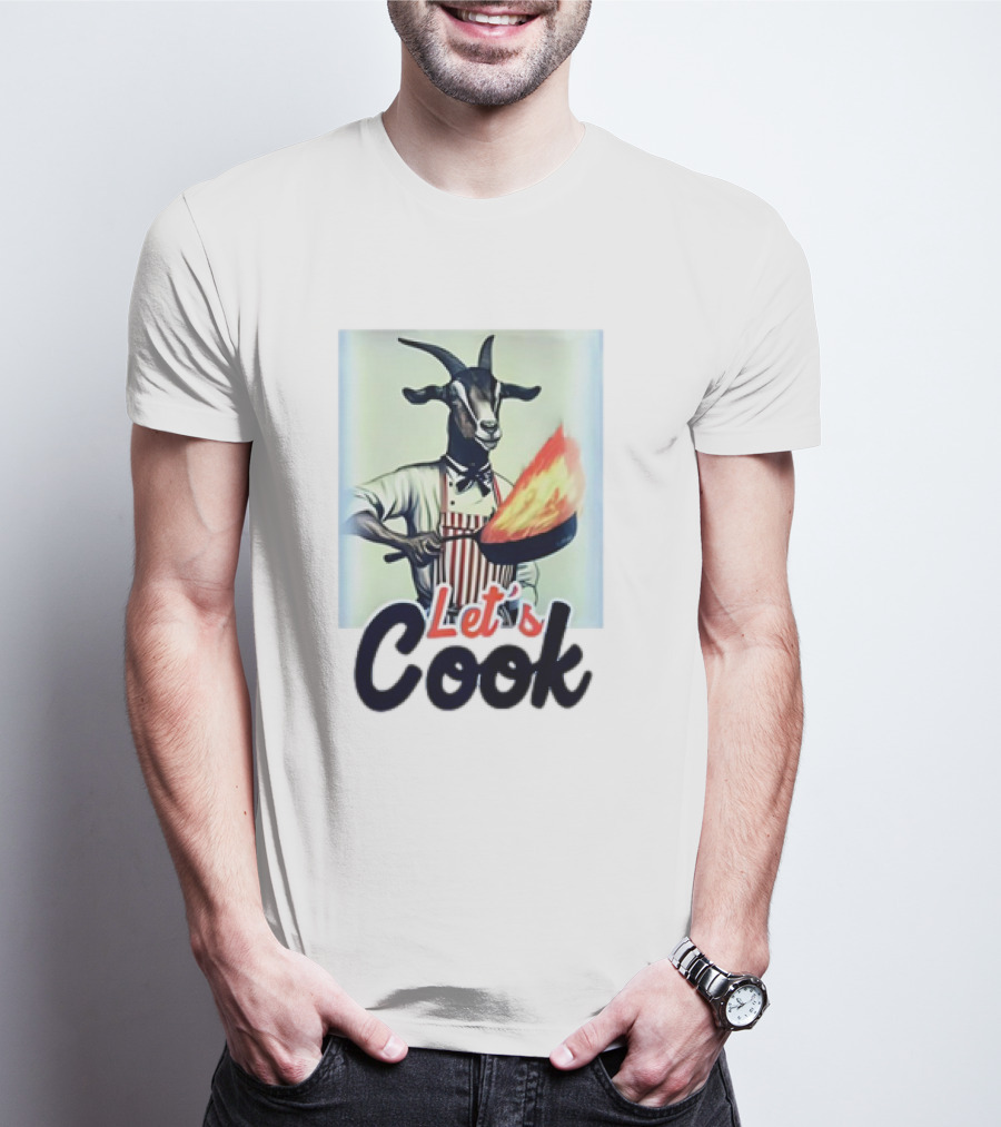 Let's Cook Goat With Flaming Pan Chef T-Shirt
