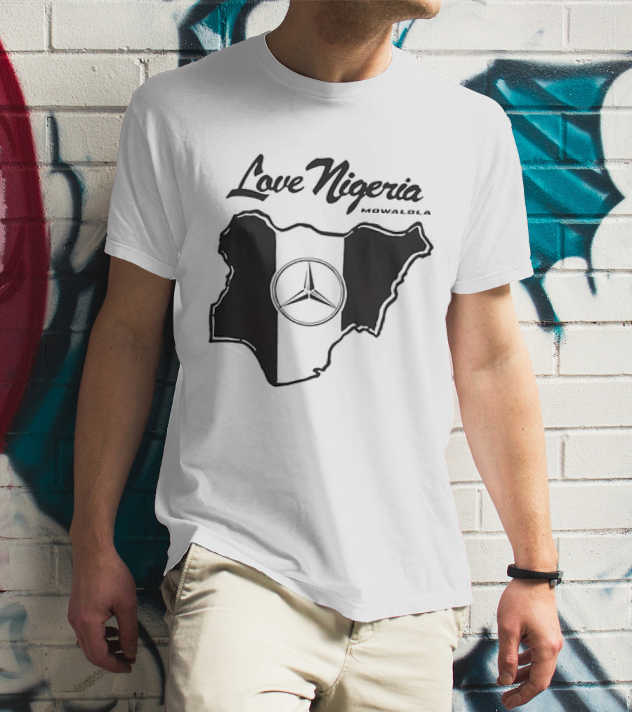 Love Nigeria Mowalola Mercedes Logo Map T-Shirt