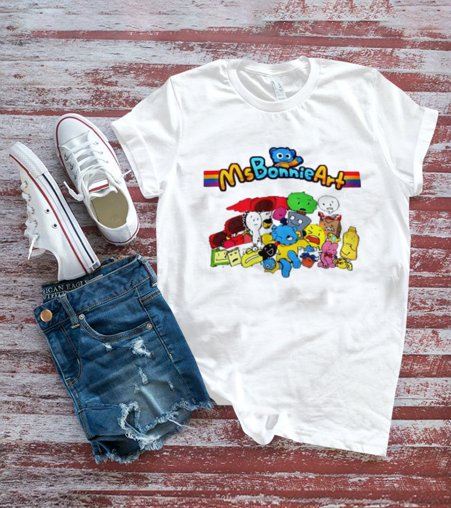 Ms Bonnie Art Colorful Character Collection Illustrator And Voice Actor T-Shirt