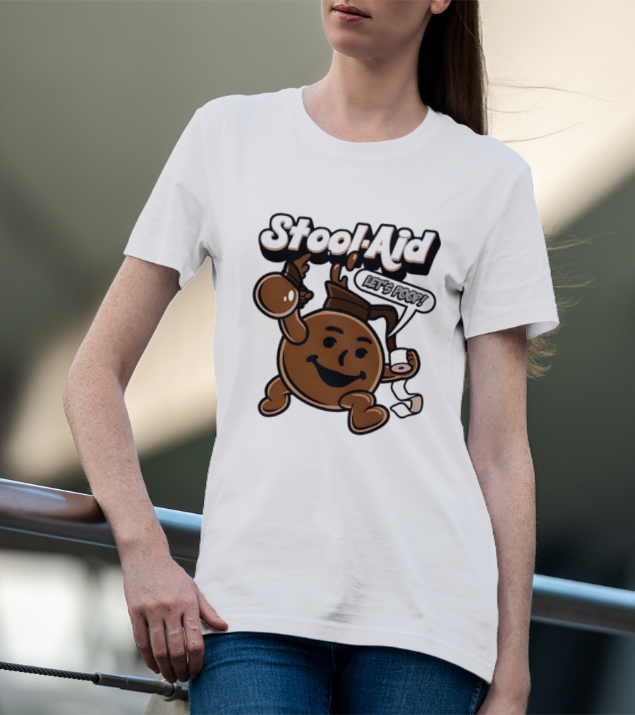 Stool-Aid Let's Poop Toilet Paper Bowl Brown Cartoon T-Shirt