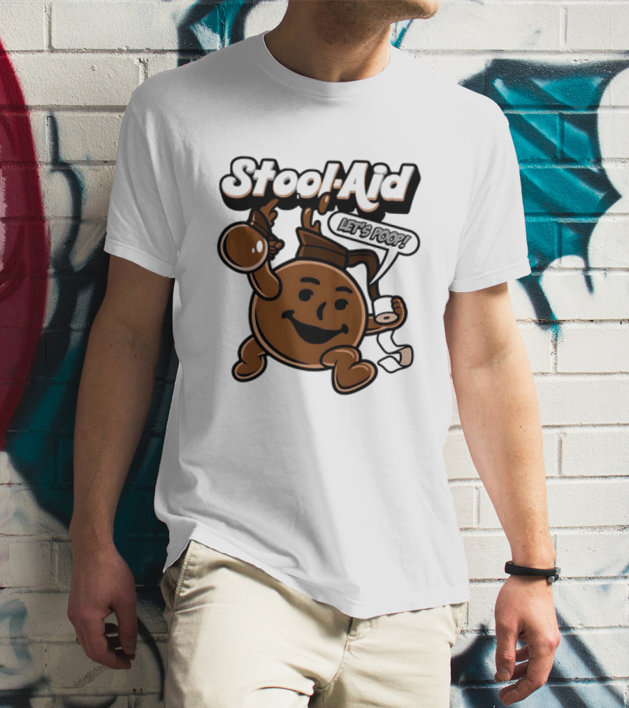 Stool-Aid Let's Poop Toilet Paper Bowl Brown Cartoon T-Shirt