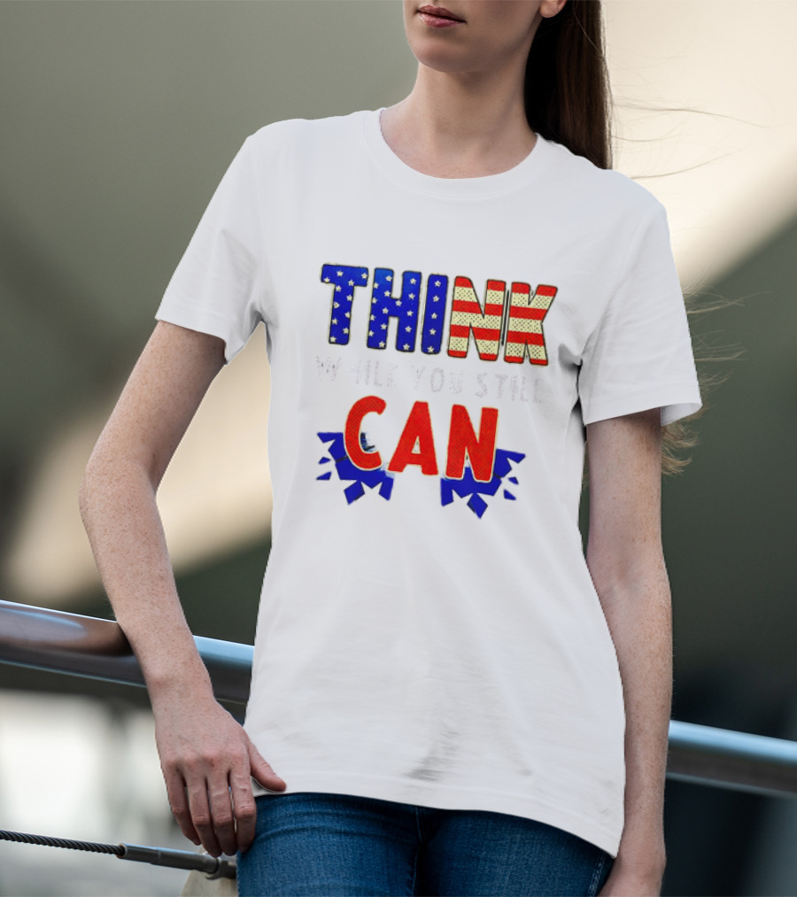 Think CAN American Flag Stars Stripes T-Shirt