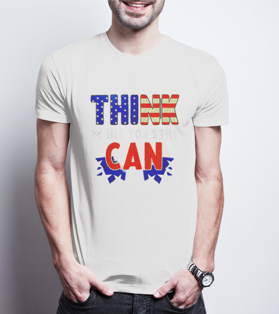 Think CAN American Flag Stars Stripes T-Shirt