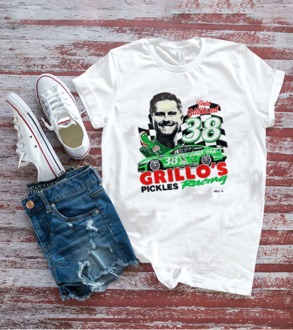 Todd Gilliland 38 Grillo's Pickles Racing Car Checkered Flag Sports T-Shirt