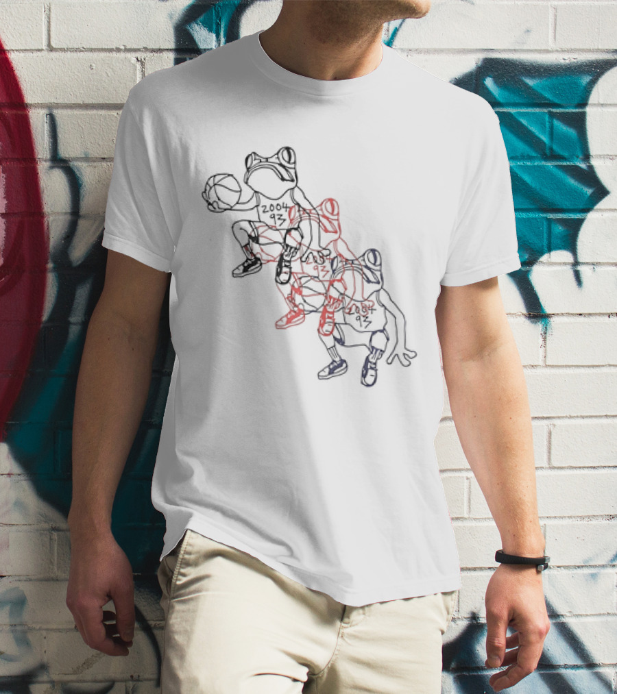 Wikset Dodging Losses 2004 93 Basketball Frog Trio T-Shirt