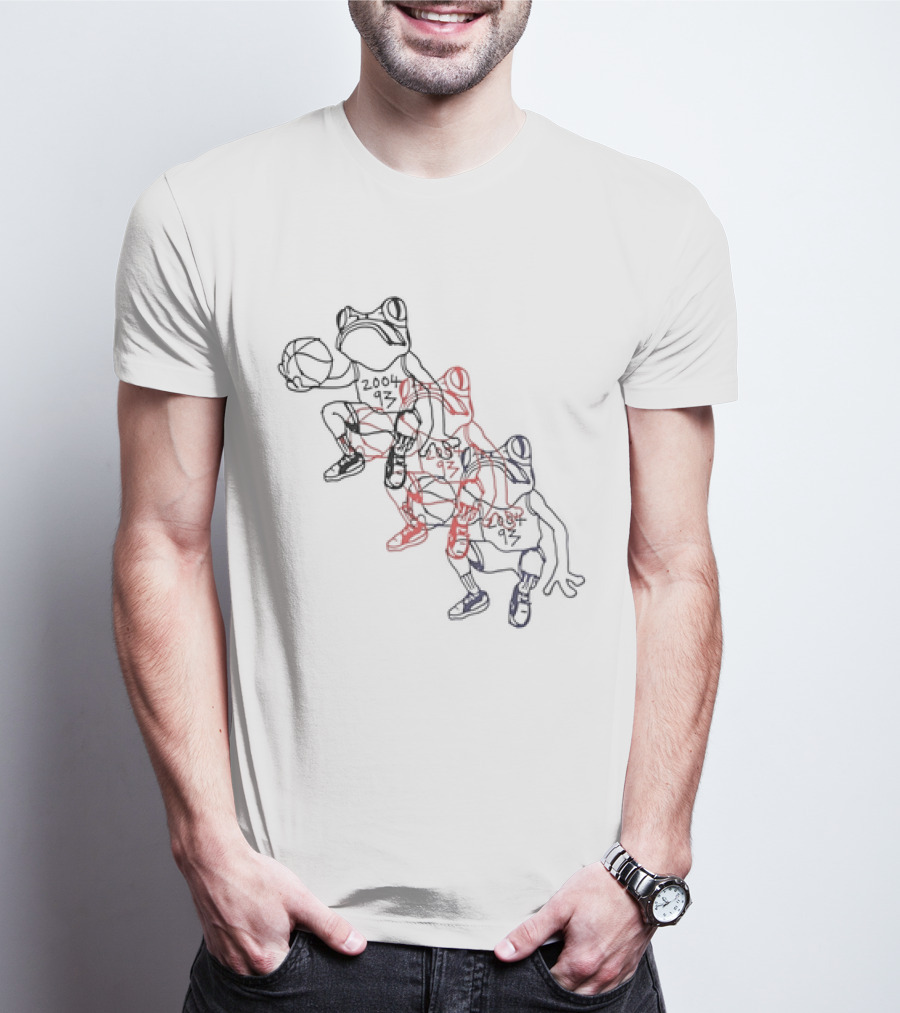 Wikset Dodging Losses 2004 93 Basketball Frog Trio T-Shirt