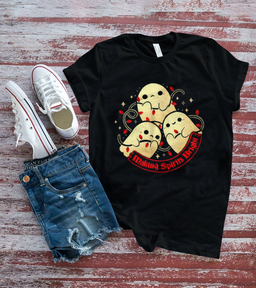 Making Spirits Bright Cute Ghosts T-Shirt