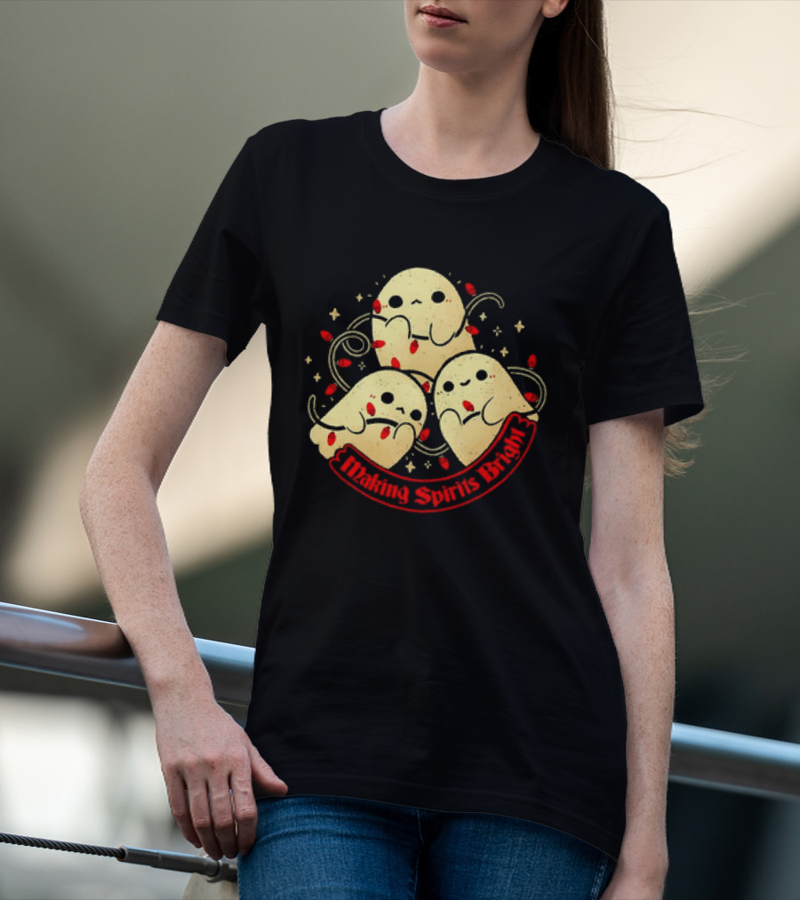 Making Spirits Bright Cute Ghosts T-Shirt