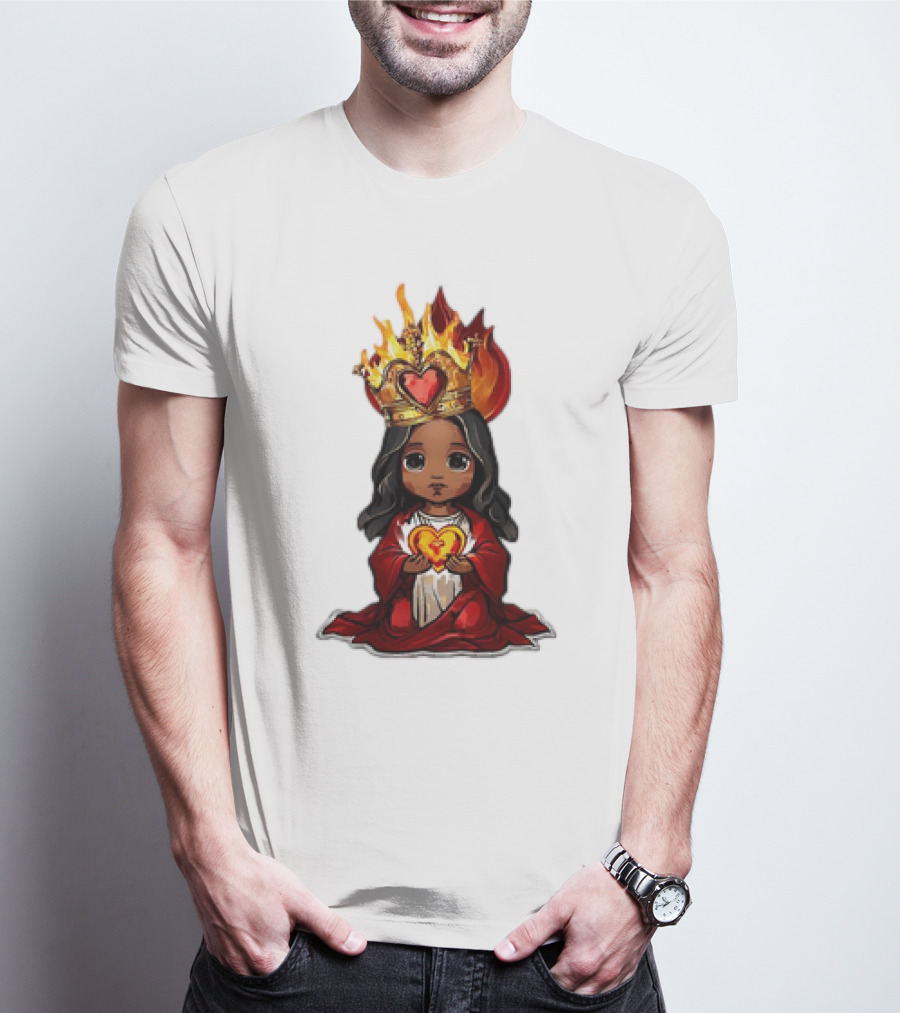 Santo Nino Icon With Flaming Heart And Crown In Philippines T-Shirt