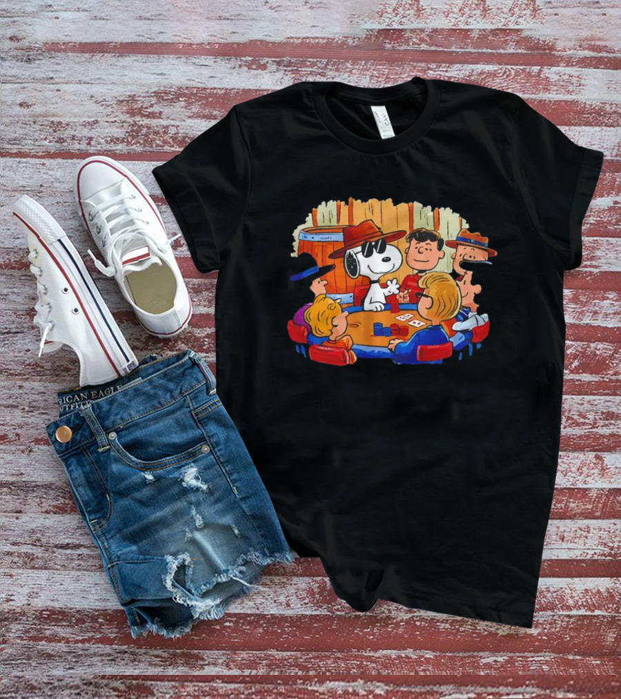 Snoopy And Friends Playing Poker Peanuts Characters T-Shirt