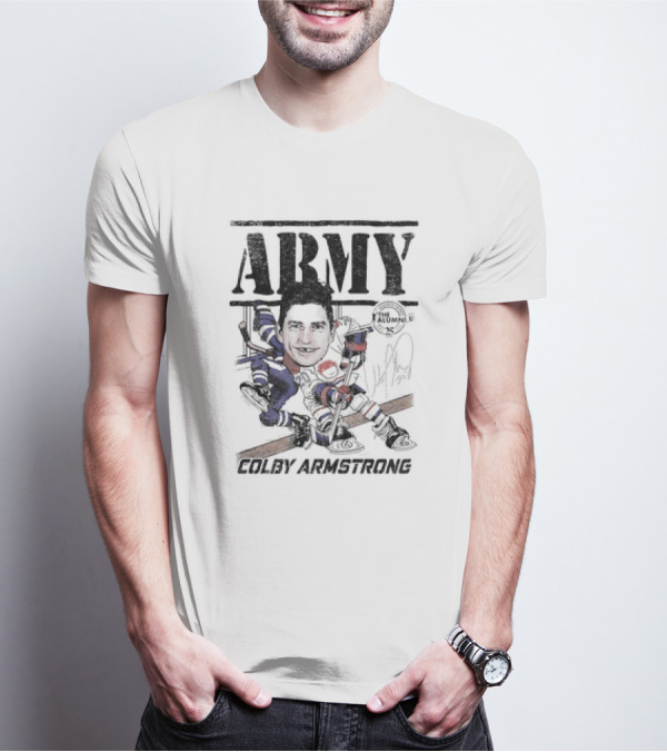 ARMY Colby Armstrong Hockey Caricature The Alumni Signature T-Shirt