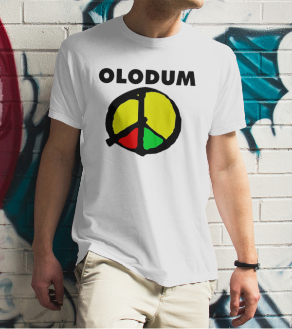 Olodum Peace Symbol With Red Yellow Green Segments T-Shirt