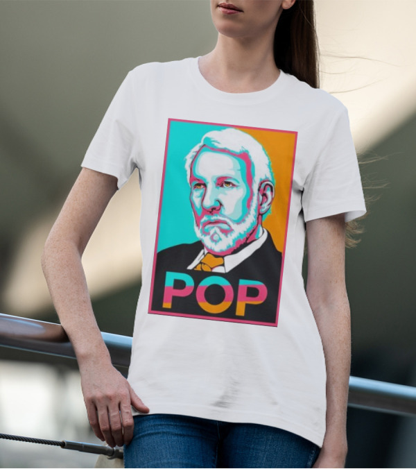 Raul Dominguez Jr Pop Retro Gregg Popovich T-Shirt