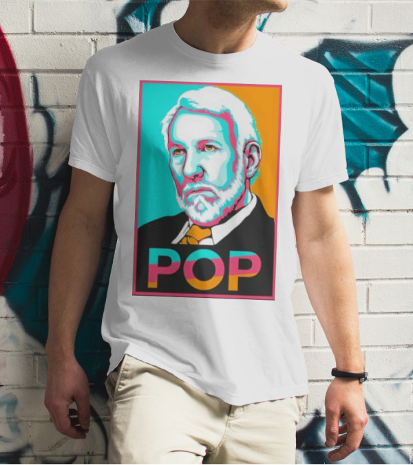 Raul Dominguez Jr Pop Retro Gregg Popovich T-Shirt